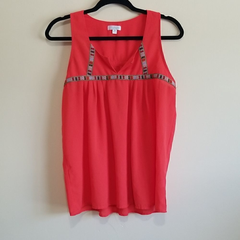 Charming Charlie Orange Top Sz M